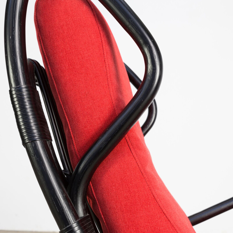 Vintage armchair bp16 in black bamboo by Gio Ponti for Pierantonio Bonacino