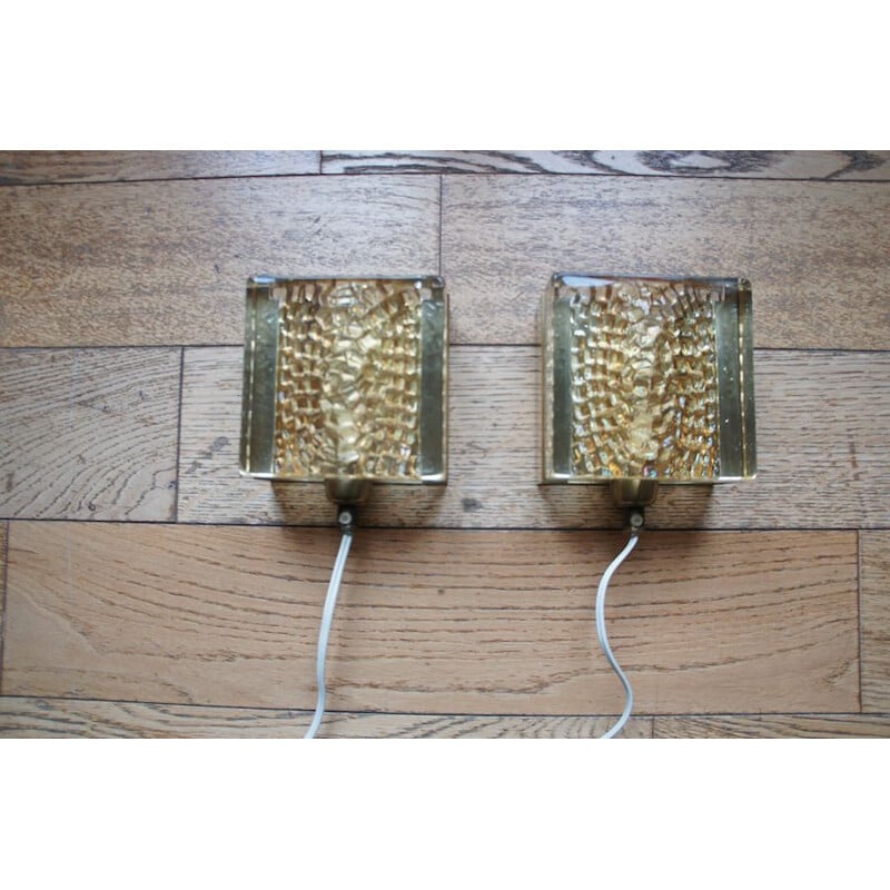 Suite of 2 vintage wall lamp Vitrika