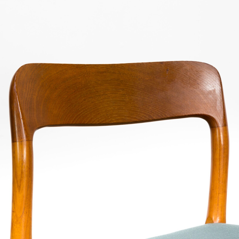 Set of 6 vintage chair model 75 by Niels O. Møller for J.L. Møller