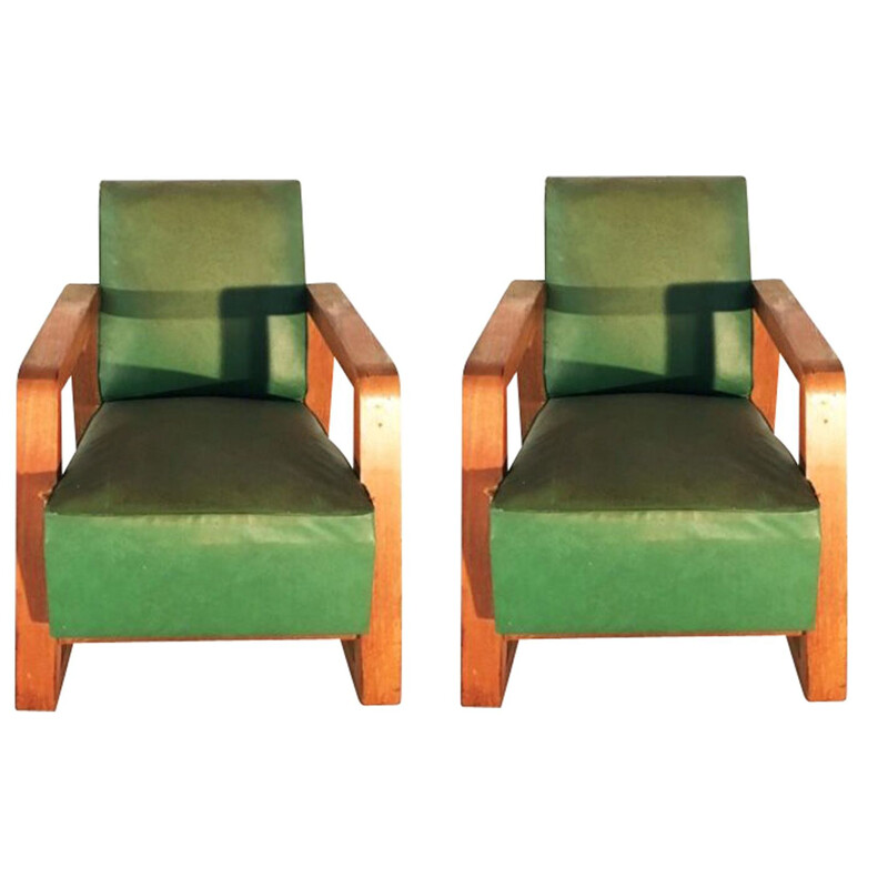 Suite of 2 armchairs by Colette Gueden