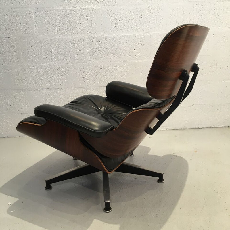 Vintage lounge chair with ottoman by Eames for Herman Miller 1975