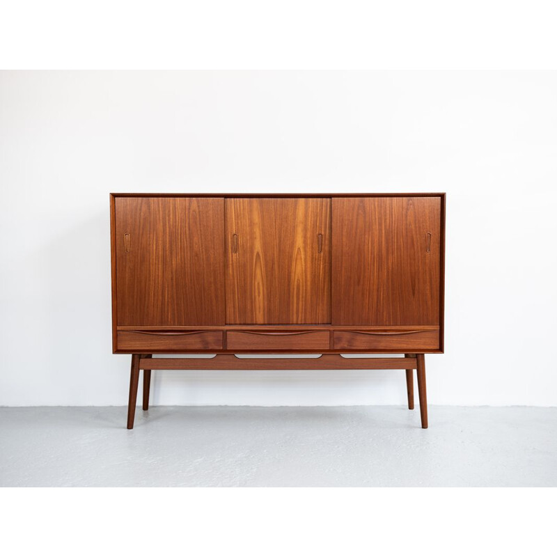 Vintage danish highboard in teak with bar inside