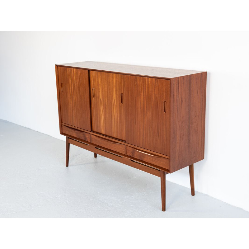 Vintage danish highboard in teak with bar inside