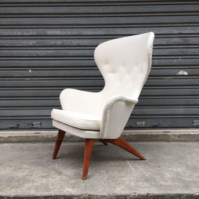 Vintage white armchair by Carl Gustav Hiort Finland circa 1940