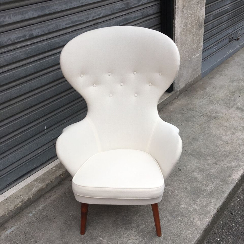 Vintage white armchair by Carl Gustav Hiort Finland circa 1940