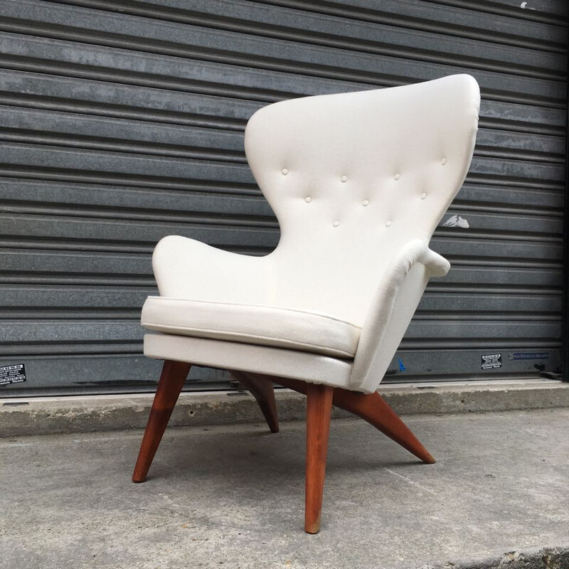 Vintage white armchair by Carl Gustav Hiort Finland circa 1940