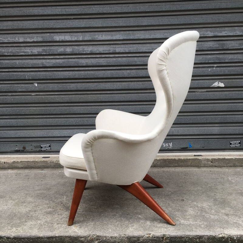 Vintage white armchair by Carl Gustav Hiort Finland circa 1940