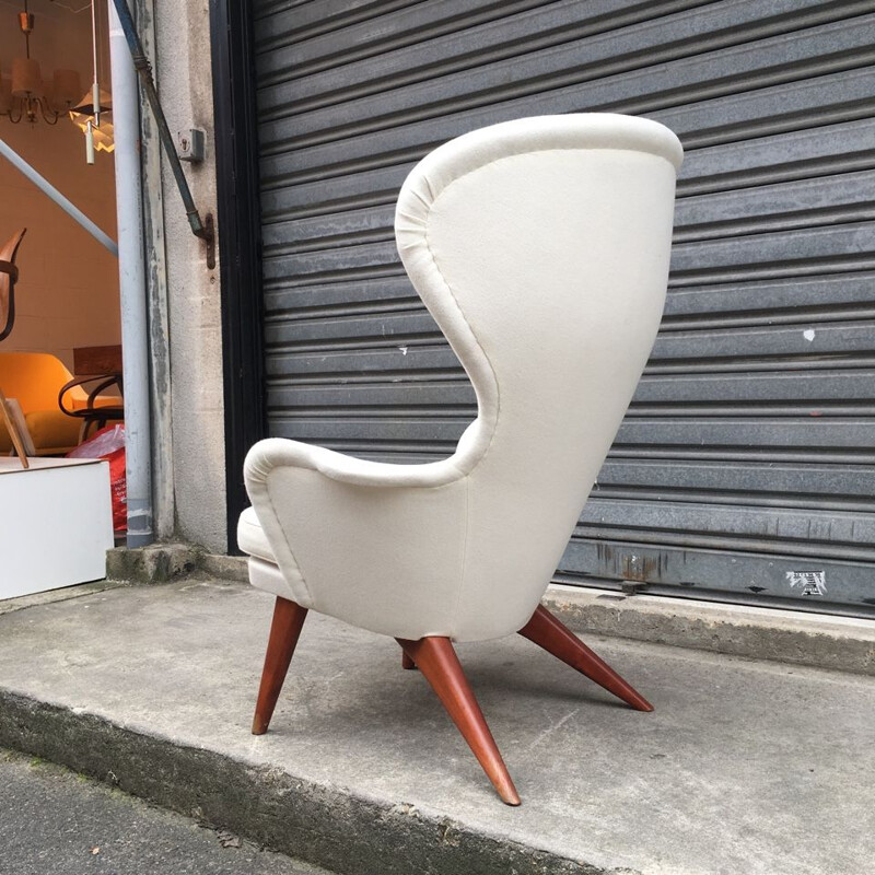 Vintage white armchair by Carl Gustav Hiort Finland circa 1940