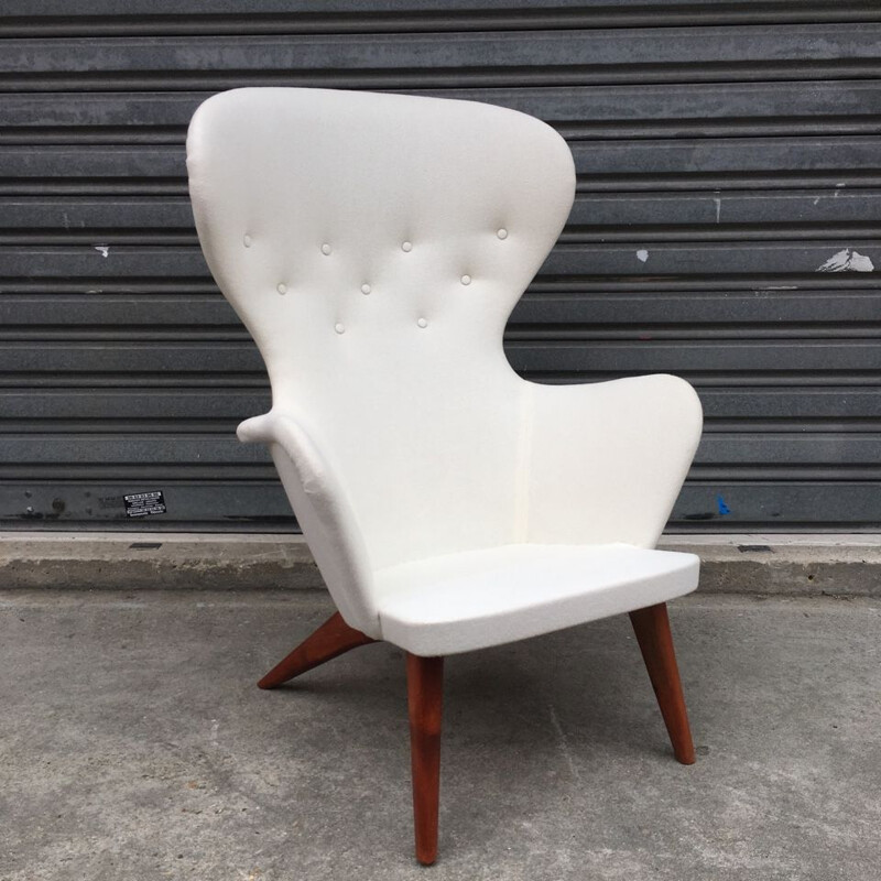 Vintage white armchair by Carl Gustav Hiort Finland circa 1940