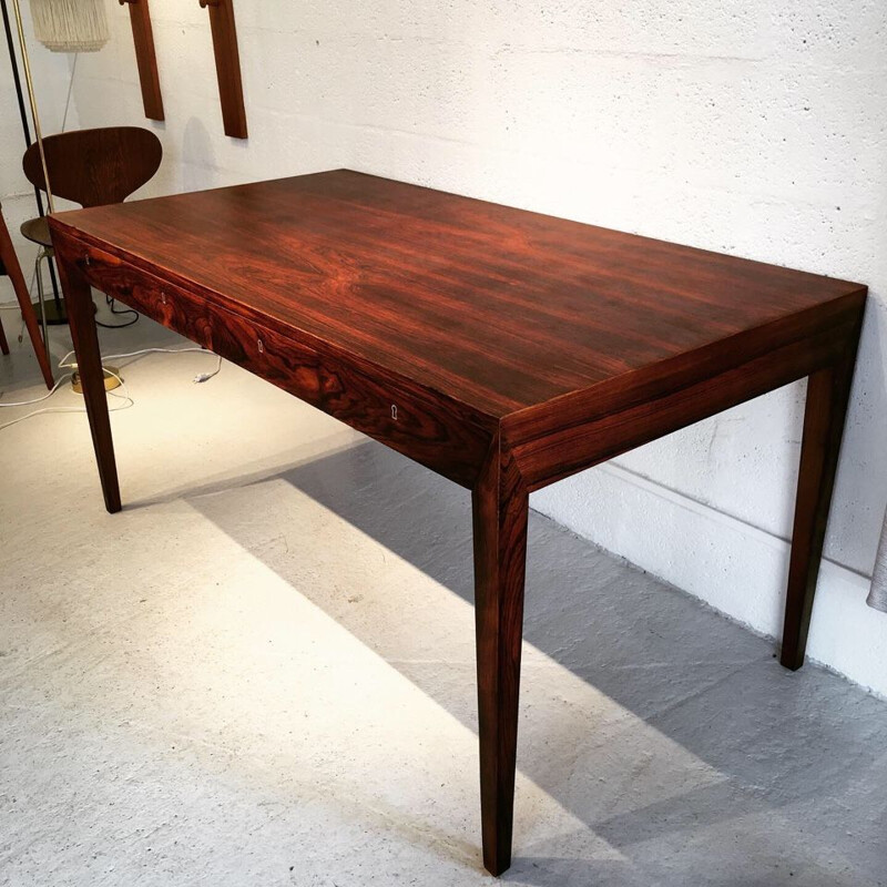 Vintage desk of Severin Hansen in rosewood edition Haslev circa 1960