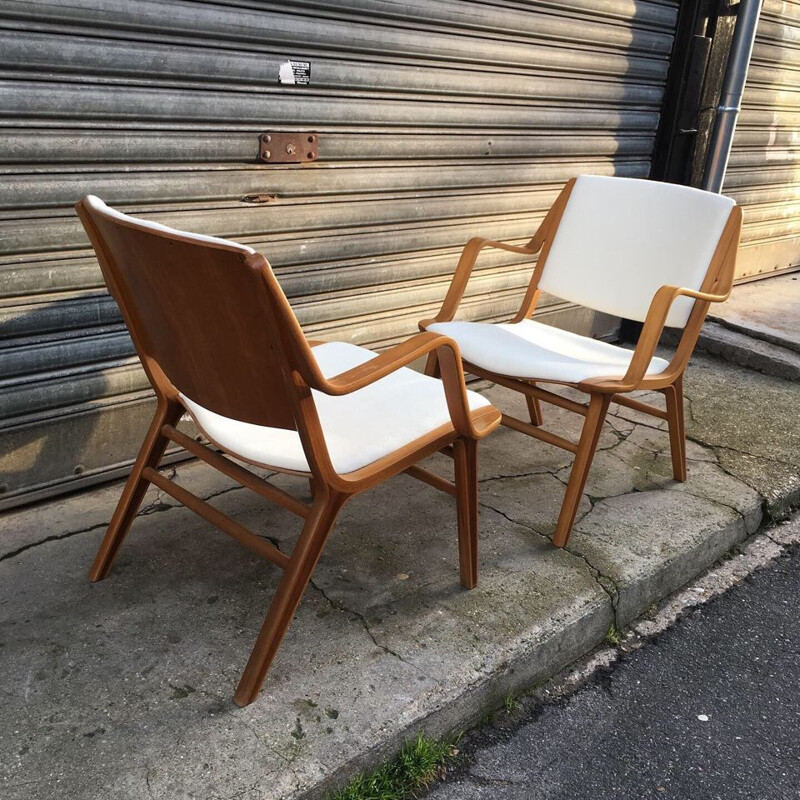 Pair of vintage AX armchairs by Peter Hvidt edition Fritz Hansen circa 1960