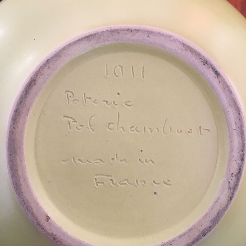 Platos de cerámica esmaltada vintage "1011" de Pol Chambost, 1955