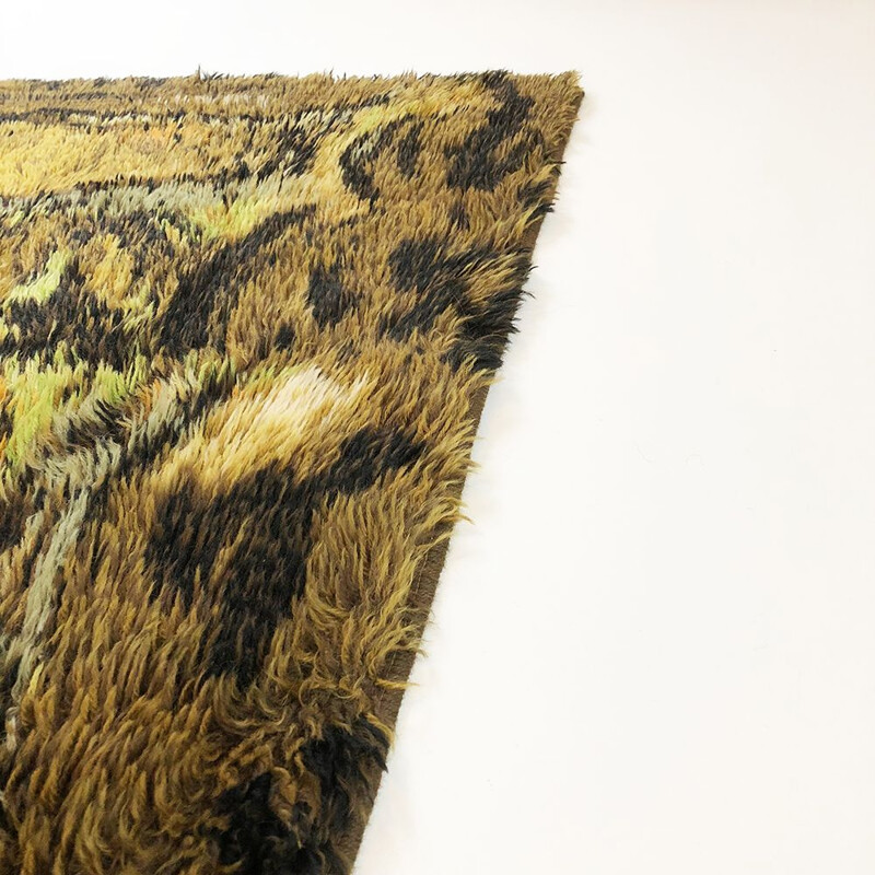 Tapete de arte pop escandinava em lã e algodão 1960