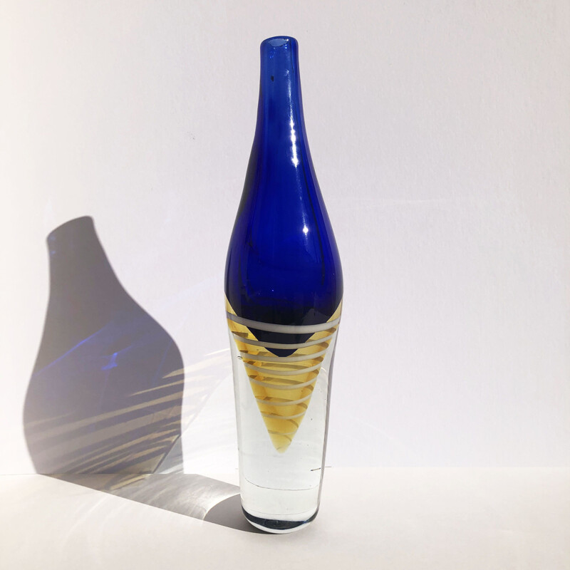 Vintage bottle vase in Murano glass 1970