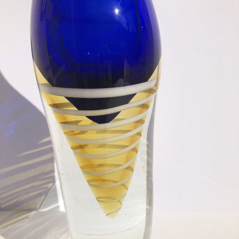 Vintage bottle vase in Murano glass 1970