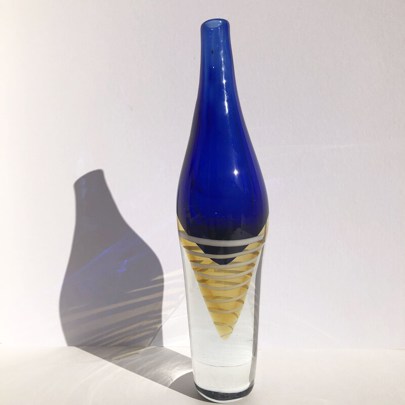 Vintage bottle vase in Murano glass 1970