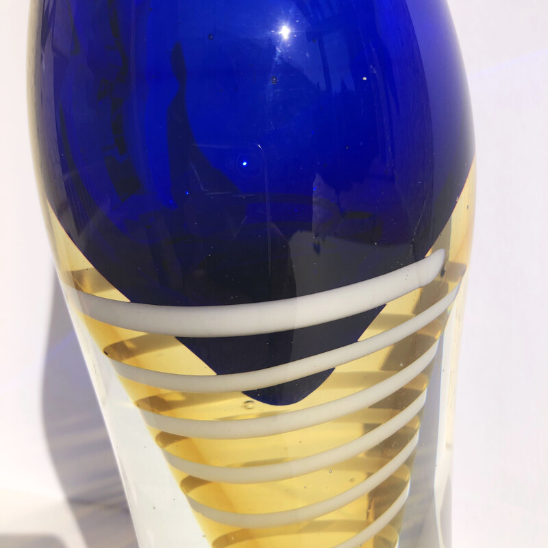 Vase vintage bouteille en verre de Murano 1970