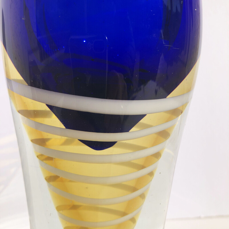 Vase vintage bouteille en verre de Murano 1970