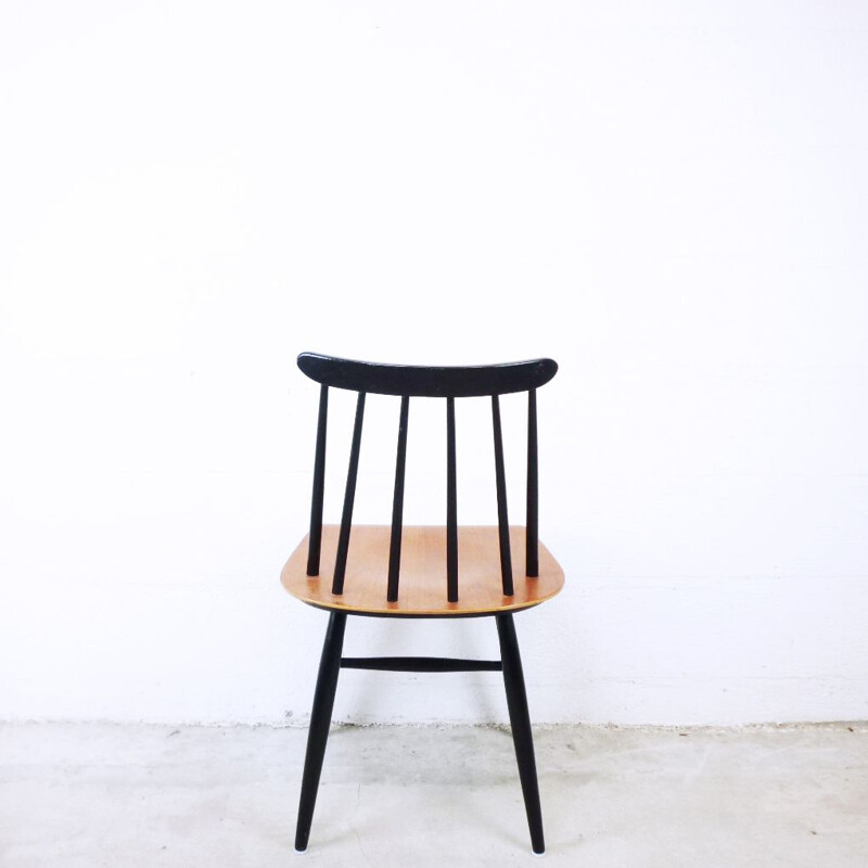 Vintage Fanett chair for Edsbyverken in black teak 1950