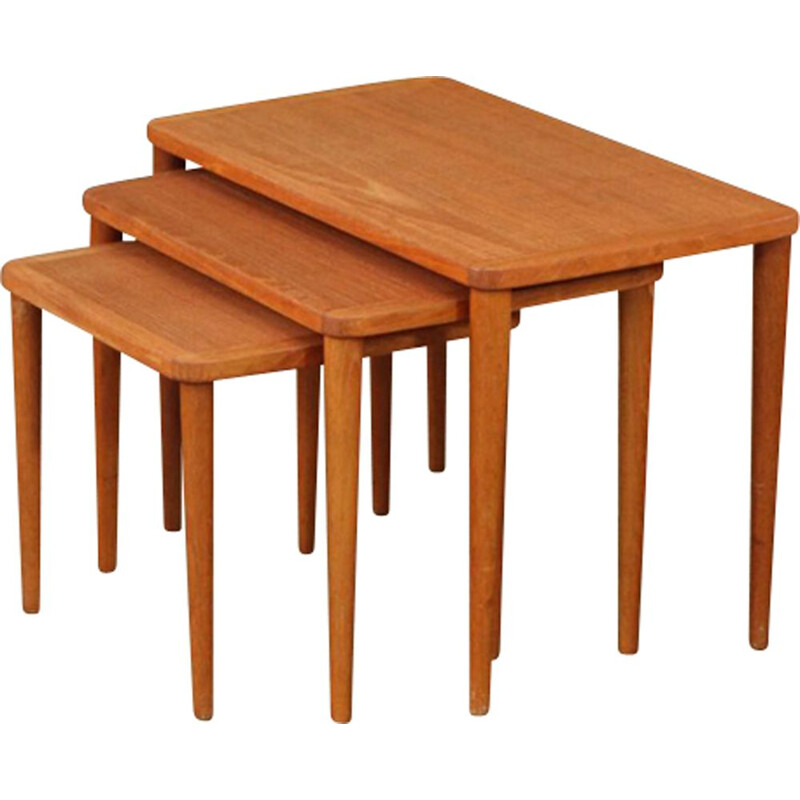 Vintage dutch nesting tables in teak