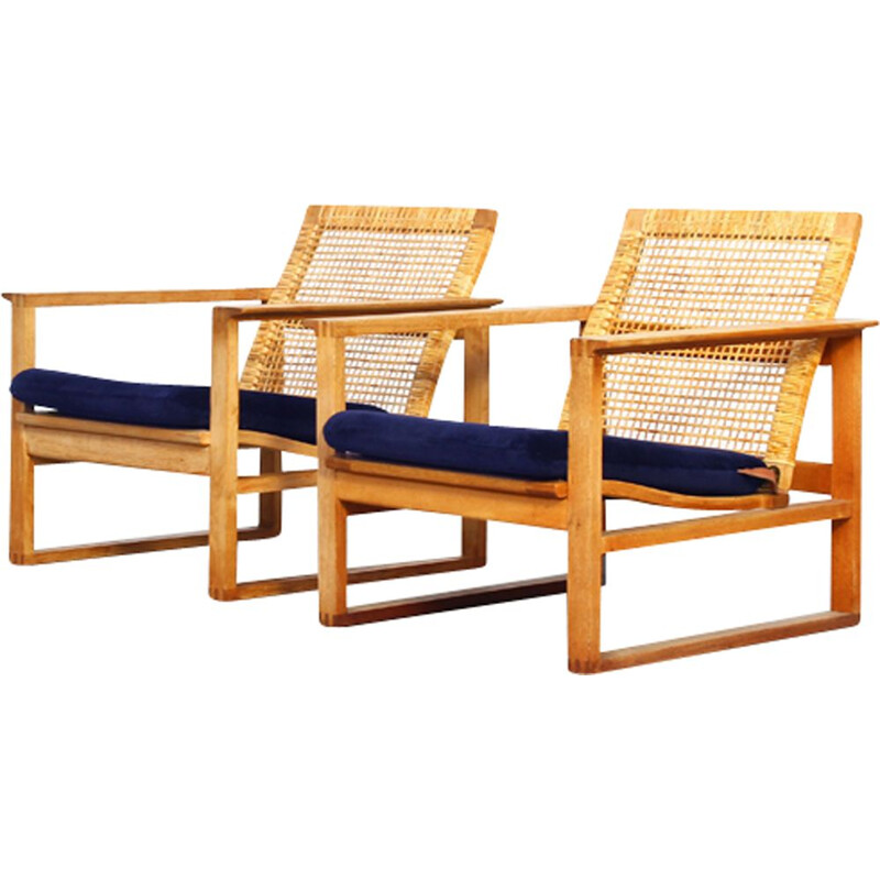 Set of 2 vintage lounge chairs by Borge Mogensen for Fredericia 