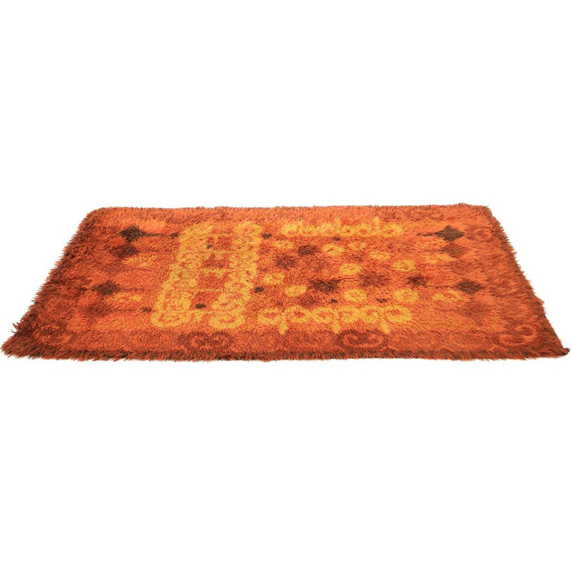 Vintage Danish orange wool carpet in Danish EGERYA