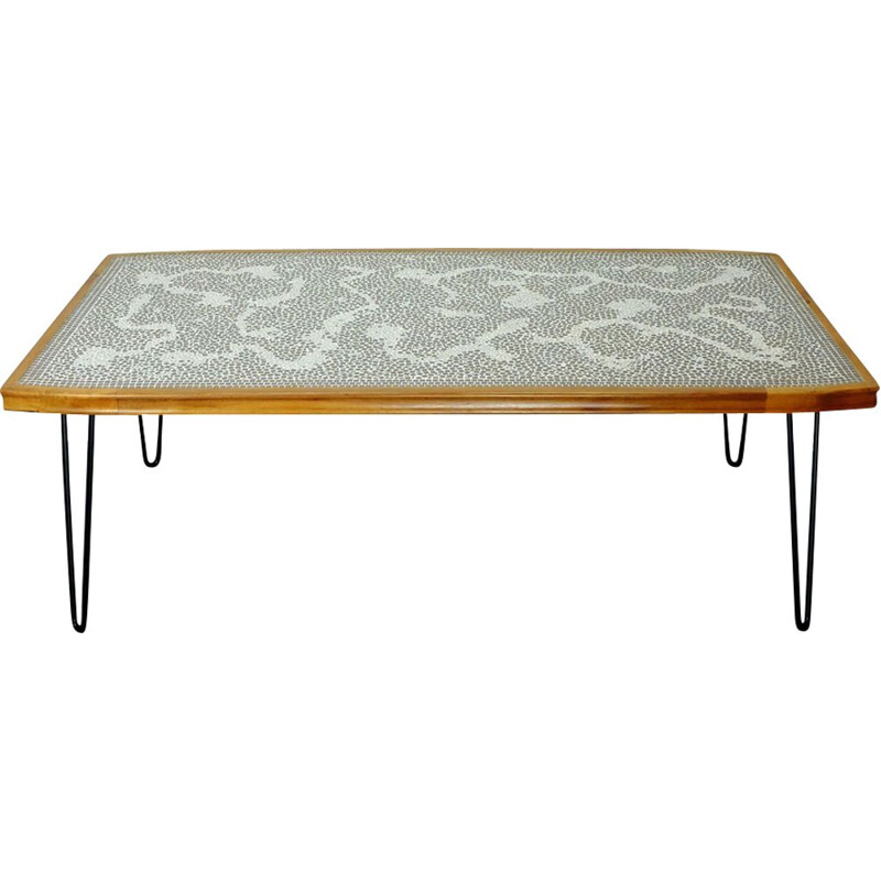 Vintage coffee table with surface tiled, Germany