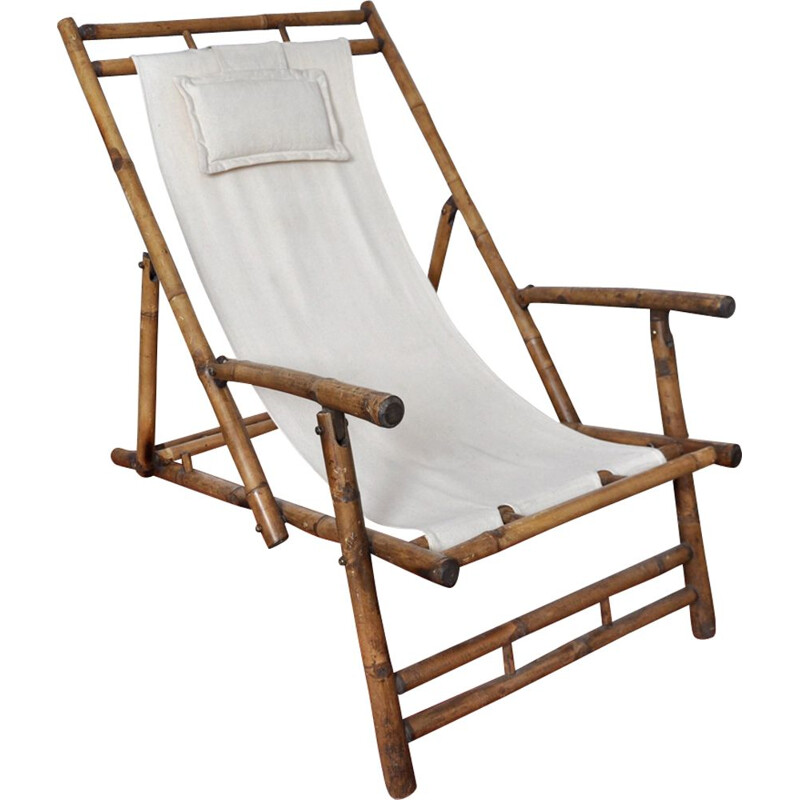 Vintage lounge chair in bamboo