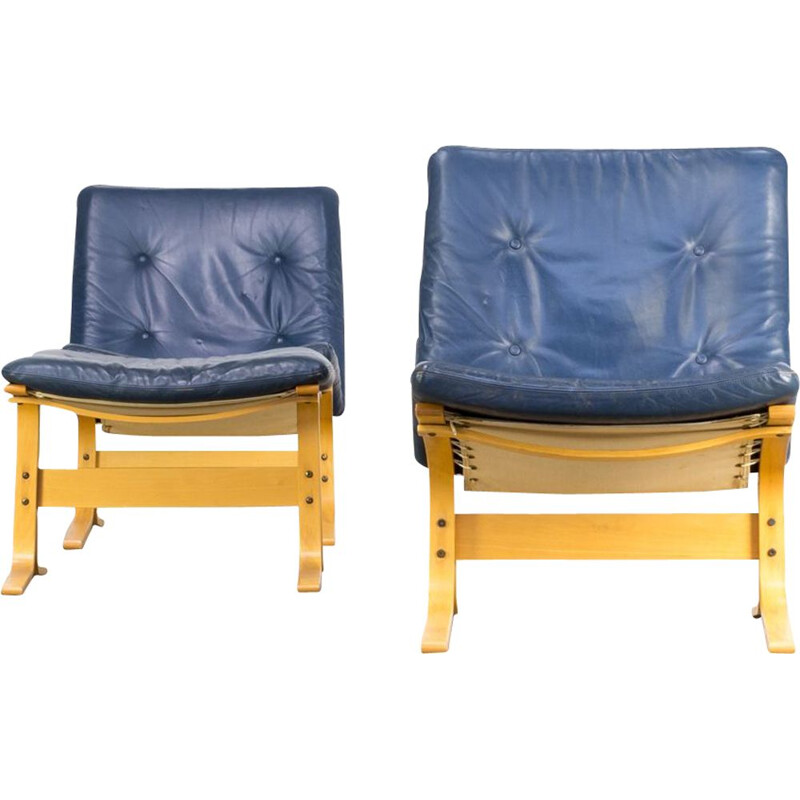 Suite de 2 fauteuil vintage siesta par Ingmar Relling pour Westnofa