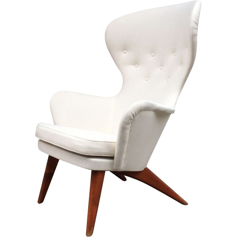 Vintage white armchair by Carl Gustav Hiort Finland circa 1940