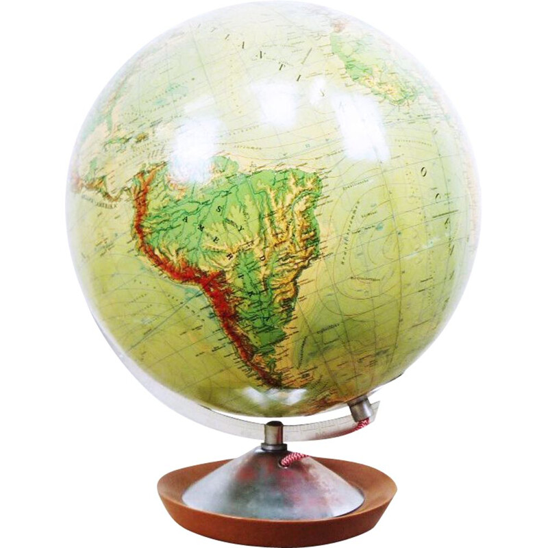 Vintage light terrestrial globe for JRO Globus 1960
