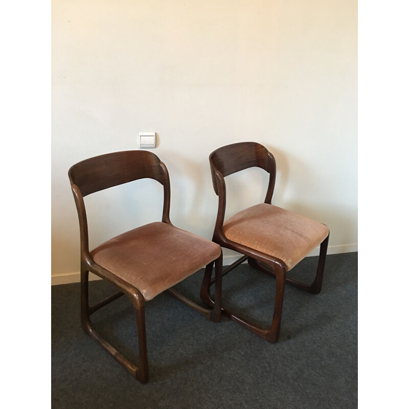 Pair of vintage Sled chairs by Baumann