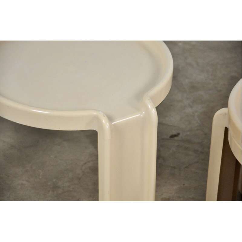 Set of 3 white nesting tables for Kartell