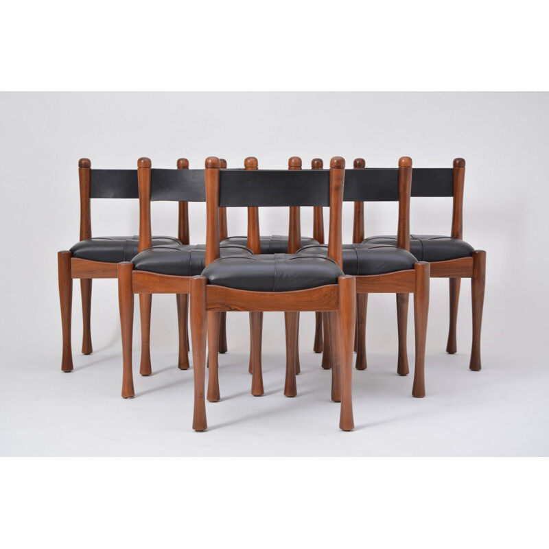 Set of 6 Italian dining chairs by Silvio Coppola for Bernini