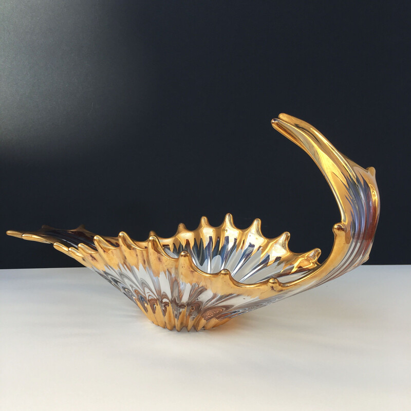 Vintage golden fruit bowl of Bayel