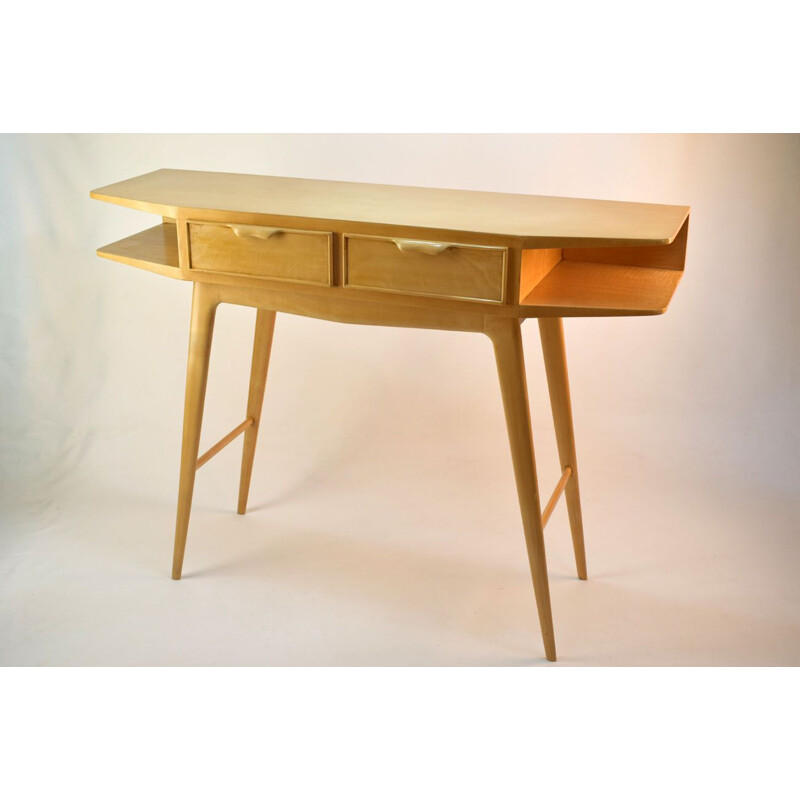 Vintage Italian console in pearwood