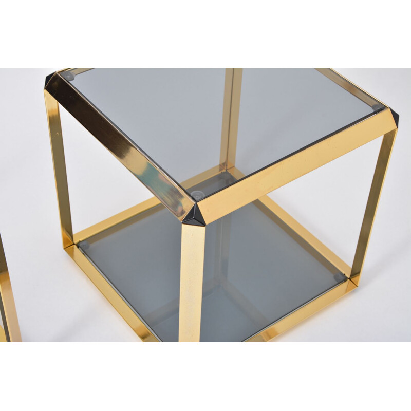 Pair of vintage side tables by Alberto Rosselli for Saporiti