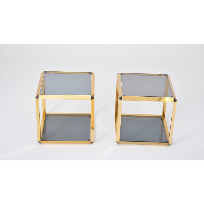 Pair of vintage side tables by Alberto Rosselli for Saporiti