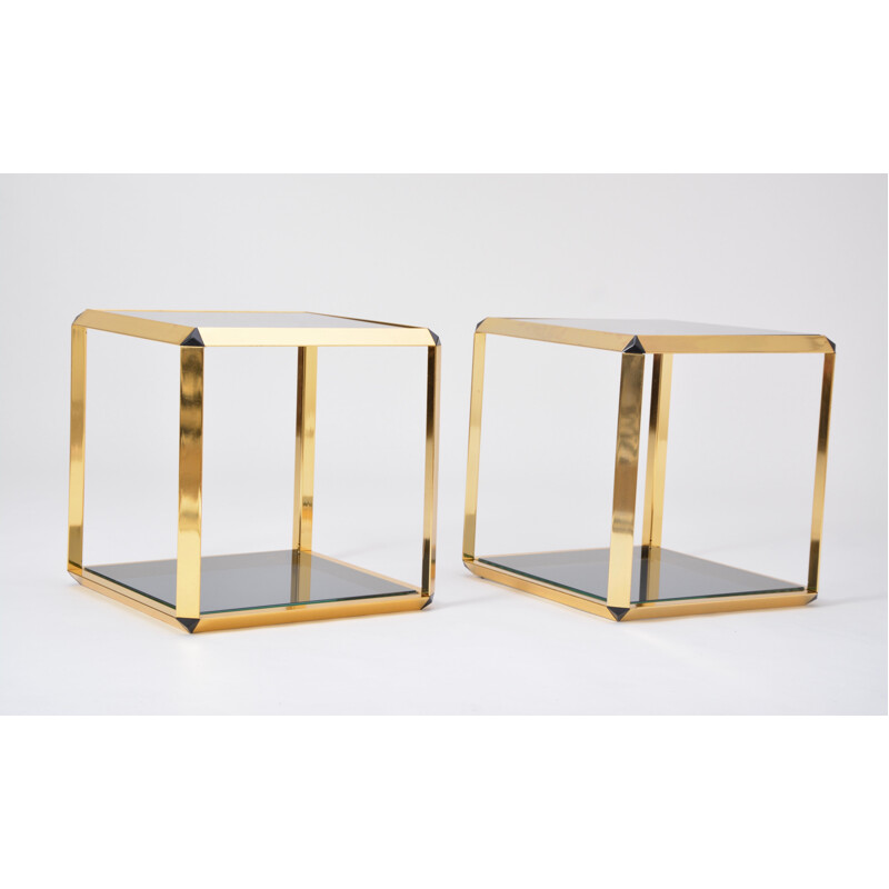 Pair of vintage side tables by Alberto Rosselli for Saporiti