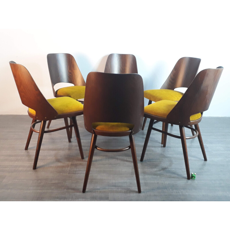 Set of 6 vintage chairs by Frantisek Jirak