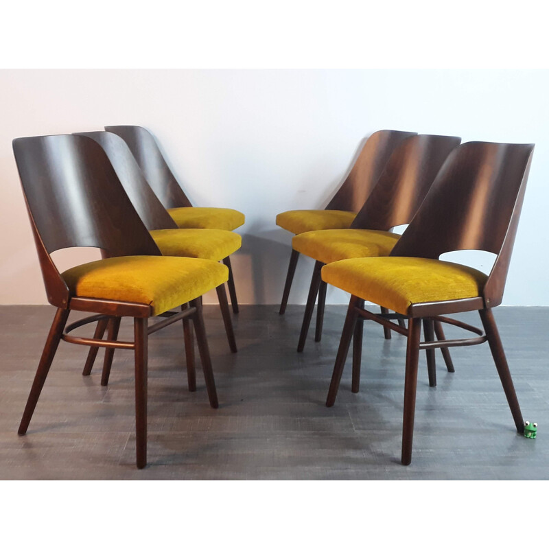 Set of 6 vintage chairs by Frantisek Jirak