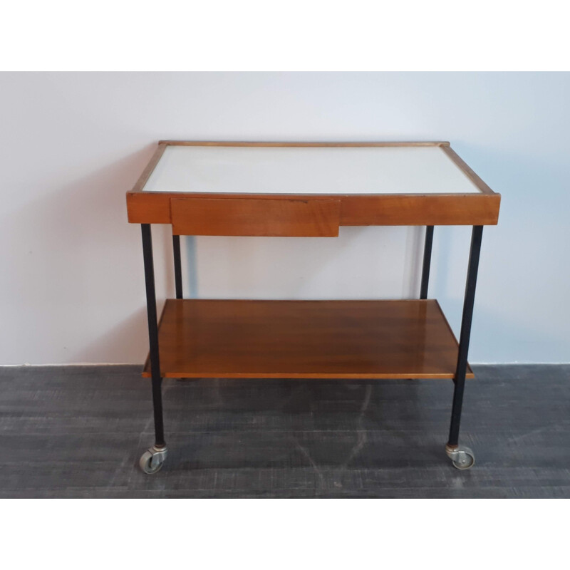 Vintage german trolley for Félix Diller in wood and formica 1960