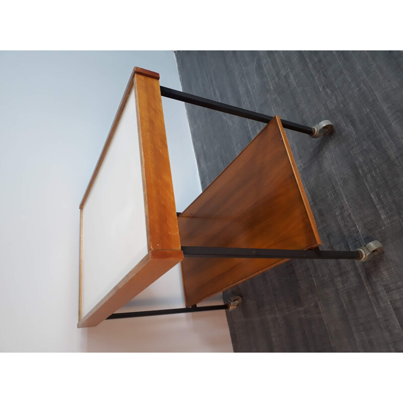 Vintage german trolley for Félix Diller in wood and formica 1960