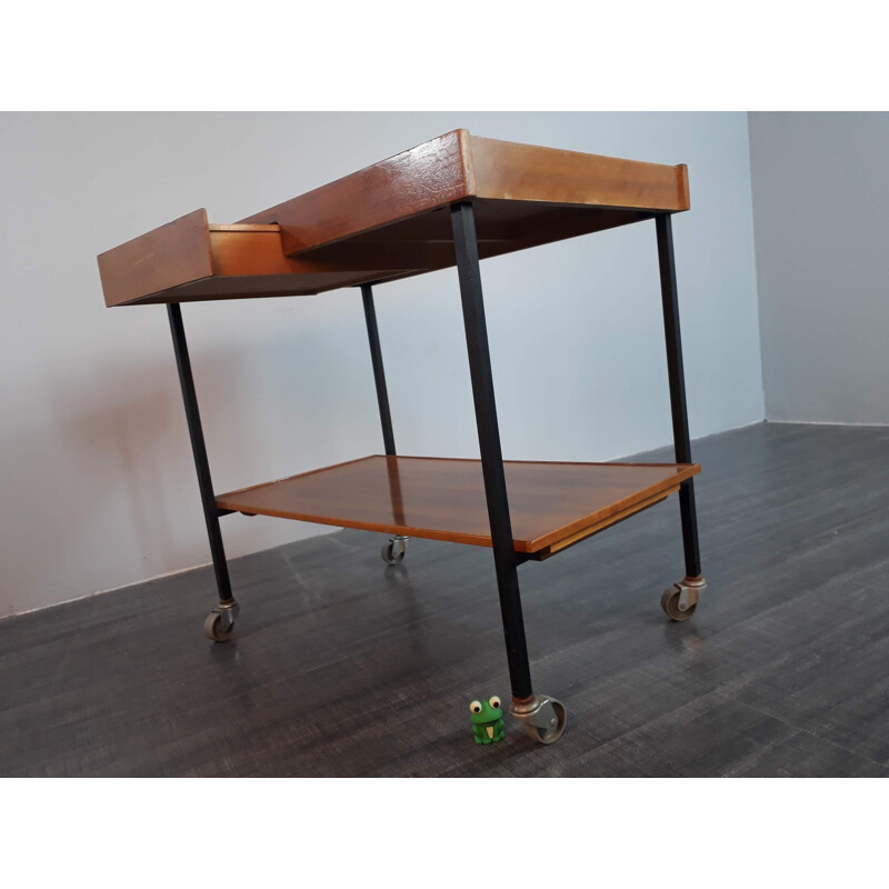 Desserte vintage allemande pour Félix Diller en bois et formica 1960