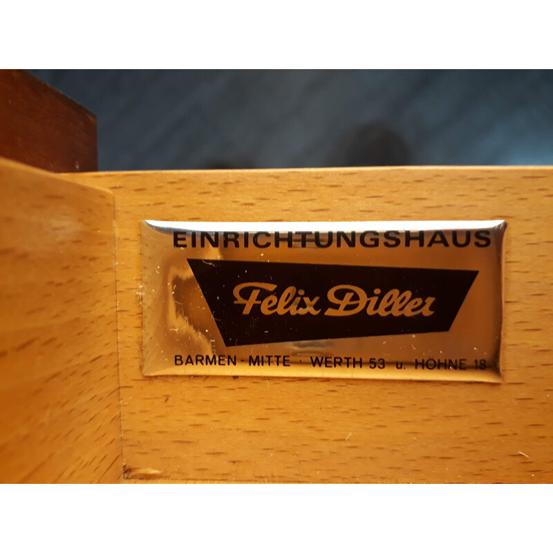 Desserte vintage allemande pour Félix Diller en bois et formica 1960