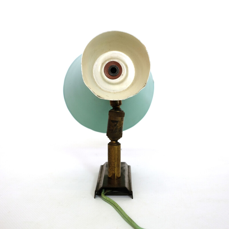 French vintage Diabolo sconce in green metal 1950