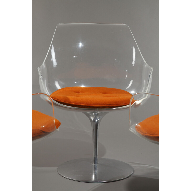 Champagne armchair in plexiglas and aluminum, Estelle and Erwin LAVERNE - 1970s