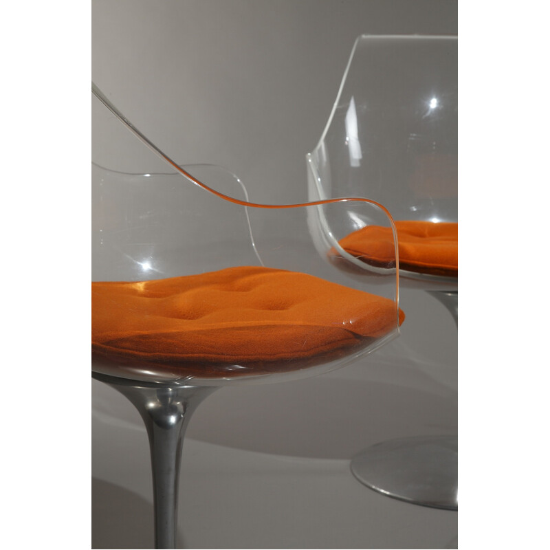 Champagne armchair in plexiglas and aluminum, Estelle and Erwin LAVERNE - 1970s