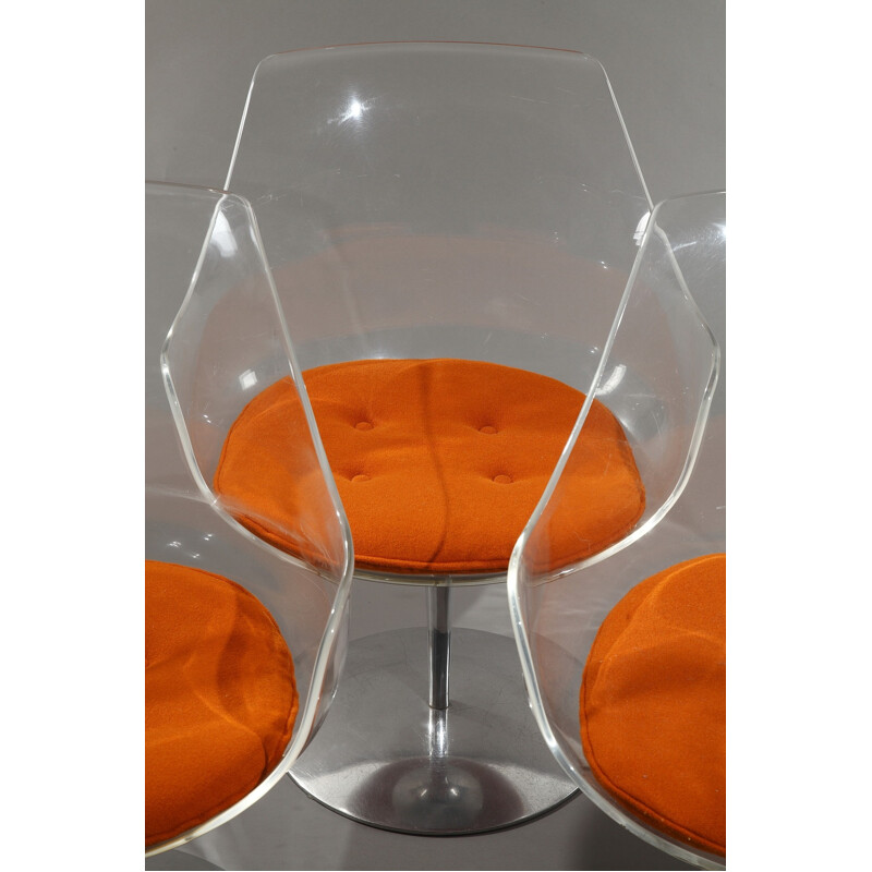 Champagne armchair in plexiglas and aluminum, Estelle and Erwin LAVERNE - 1970s