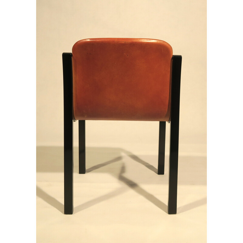 Set of 4 MITO leather chairs by Carlo Bartoli